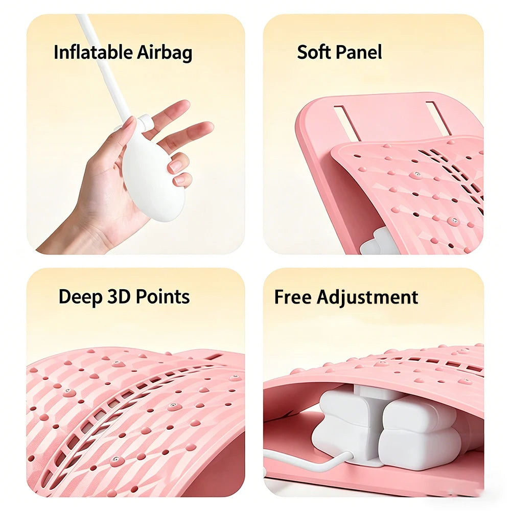 Adjustable Back Massager Airbag Waist Neck Support Massage Lumbar Cervical Muscle Relax Stretcher Posture Massager