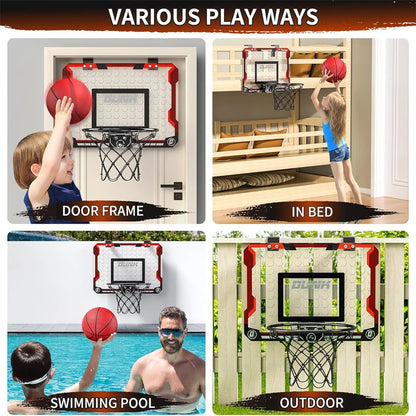 Basketball Hoop Indoor for Kids and Adults, Basketball Hoop for Door with 4 Balls, Indoor Mini Basketball Hoop, Basketball Game