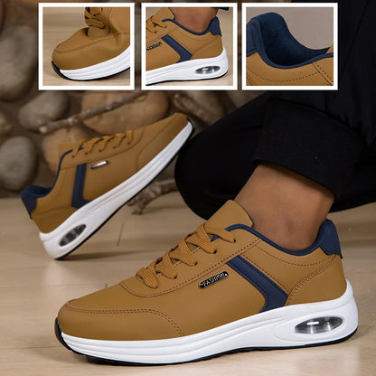 Men's Casual Sports Shoes Waterproof Walking Sports Shoes Casual Men's Leather Sports Shoes Non-slip Shoes Men's Tennis Shoes