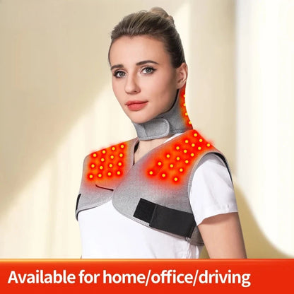 Red Light Heated Shawl Vest 3 Vibration Massage Neck Shoulder Back Body Warmer  Neck Back Muscle Relaxation