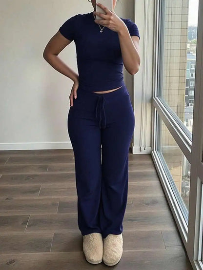 Casual Women's Matching Sets Vestido Deportivo Fitness Two Piece Outfits 2 Pieces Set For Woman Simple Style Sports Solid Color