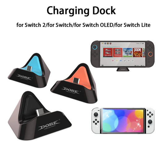Controller Charger Dock for Switch 2/ Switch/ Switch OLED/ Switch Lite Console Portable Charging Station gaming accessories