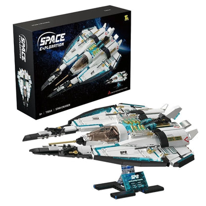 739PCS Space Wars Galaxy Starship Cruiser Building Blocks Interstellar Fighter Model High Tech Educational Toys Boys Kids Gift