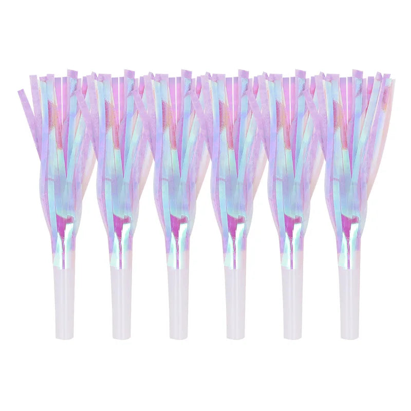 6/12/36 Pcs Colorful Blowout Whistles Wedding Gift Kids Birthday Party Favors Pinata Filler Cheer Props Christmas Noise Maker