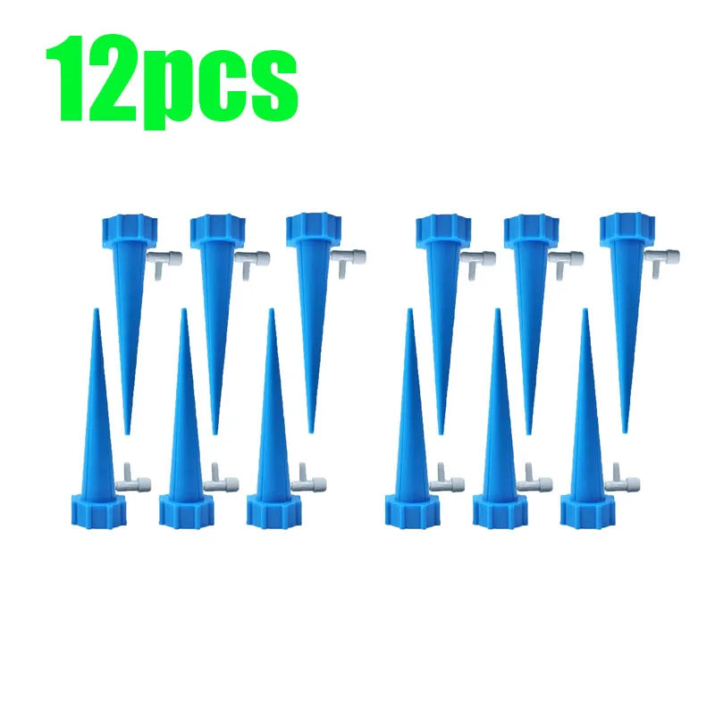 6-24pcs Auto Adjustable Drip Spike Water Bottle Irrigation System Self Dripper Automatic Device Indoor Plant Flower Greenhouse