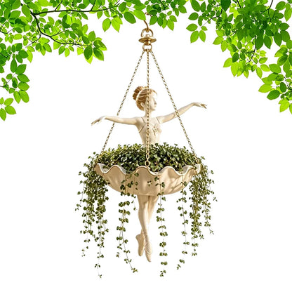 Ballet Dancer Hanging Planter Ballerina Plant Holder With Metal Chains Succulents Vines Ivy Spider Plants Indoor Outdoor Decorat