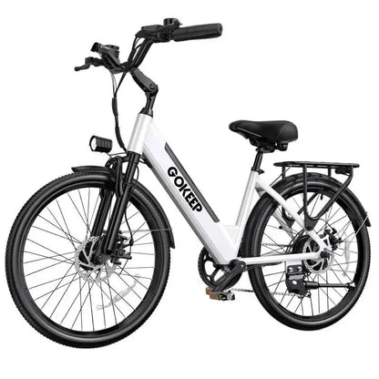 26-inch fashionable E-Bike, 7-speed variable speed adult electric bicycle, 600W brushless motor 48V-10.4ah battery electric mope