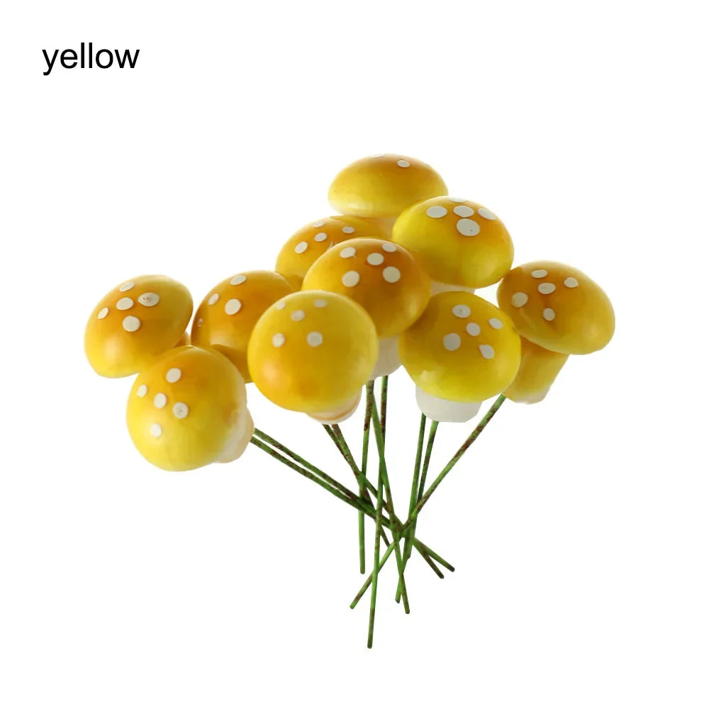 10/20PCS Mini Mushroom DIY Craft Garden Ornament Resin Artificial Foam Potted Plants Decor Moss Decoration Miniature Figurine