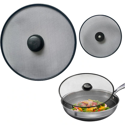 3Pcs 7.4+8.3+9.8in Splatter Guard Screens Mesh Grease Splatter Lid, Oil Proof Pan Cover Kitchen Cooking Accessories