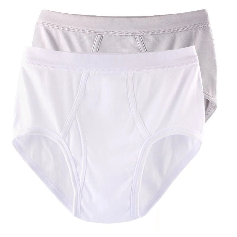 2Pcs/lot Men's Underwear 100%Cotton Briefs Sexy U Pouch Solid Color High Waist Panties Breathable Comfortable Male Underpants