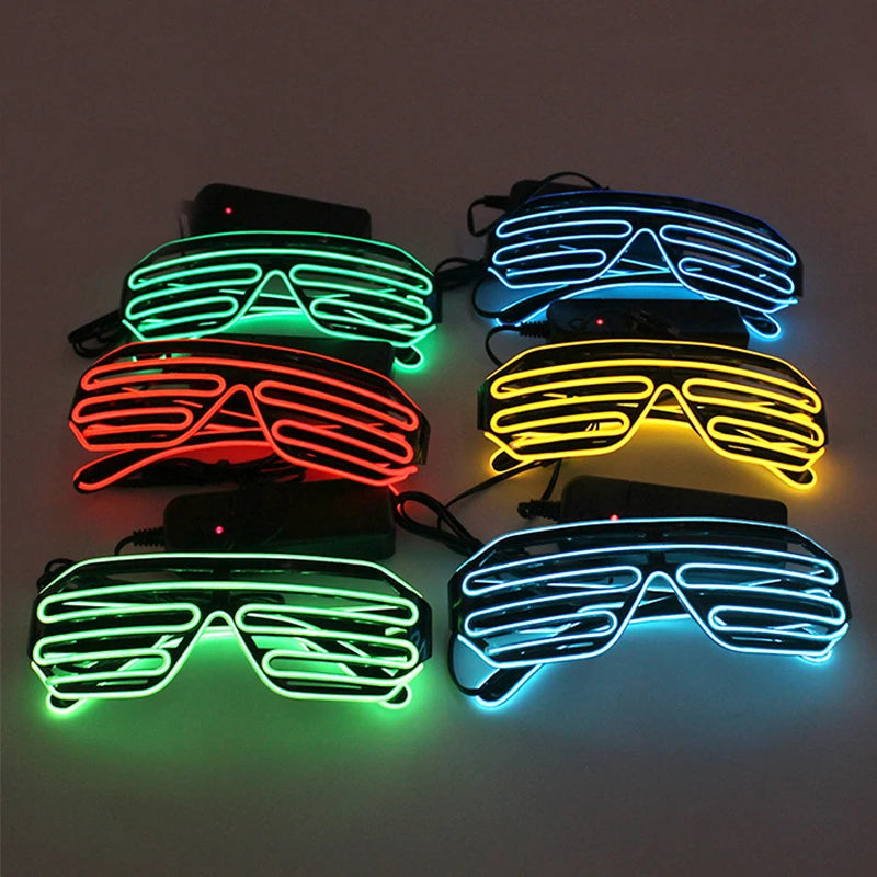 Louver glasses EL luminous glasses cool light props dual color luminous LED glasses atmosphere glasses