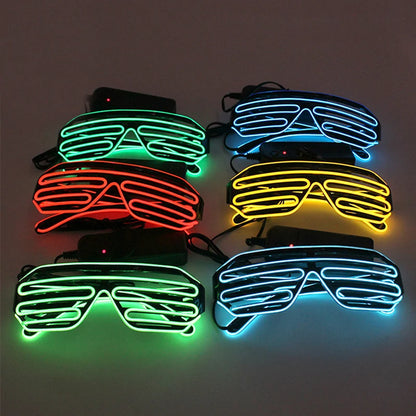 Louver glasses EL luminous glasses cool light props dual color luminous LED glasses atmosphere glasses