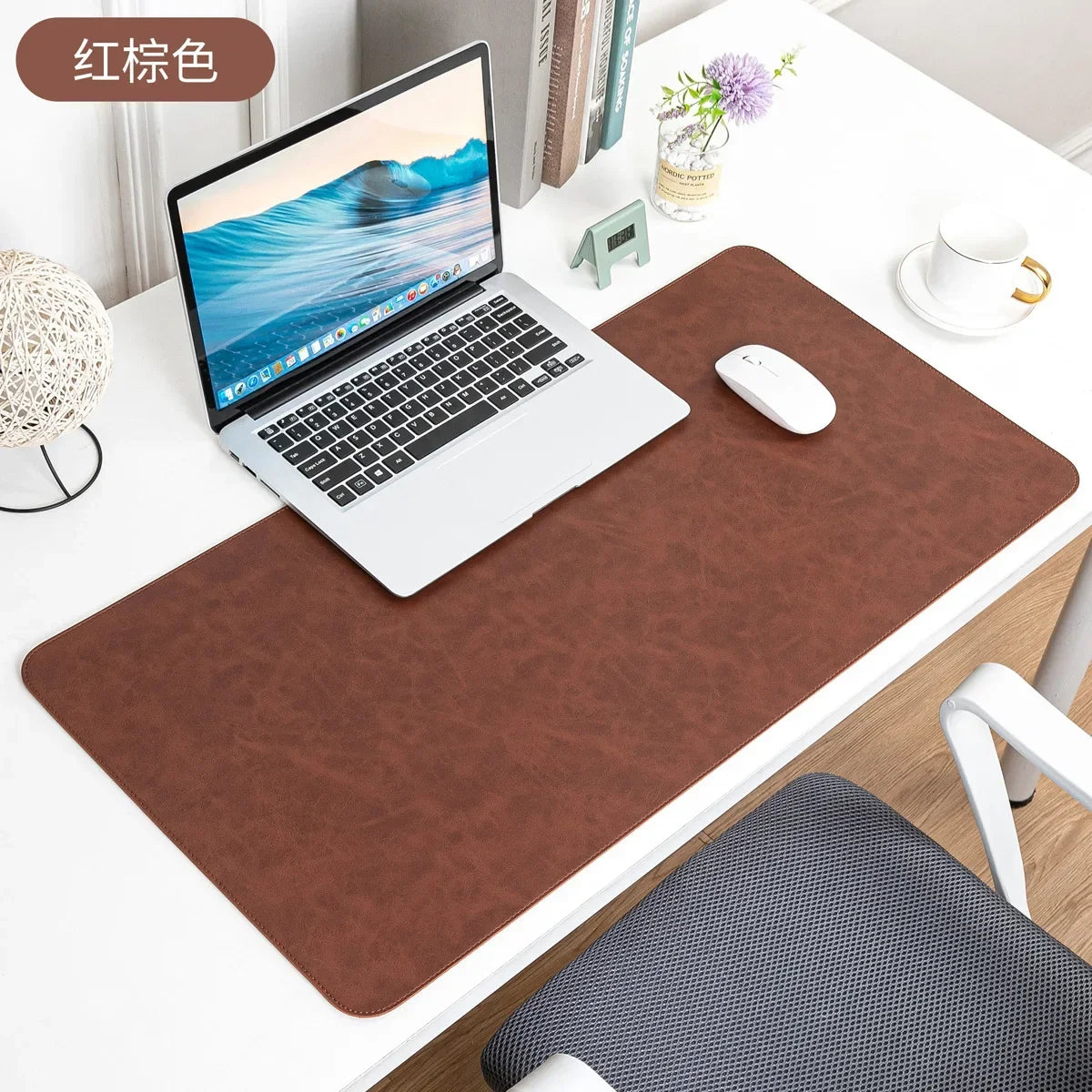 Luxury Crazy Horse PU Mouse Pads Xxl Waterproof  Desk Mat Protective Cover Large Mousepad Computer Laptop Non-slip Desk Pad