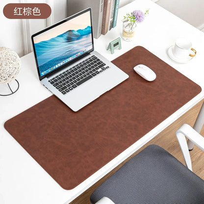 Luxury Crazy Horse PU Mouse Pads Xxl Waterproof  Desk Mat Protective Cover Large Mousepad Computer Laptop Non-slip Desk Pad