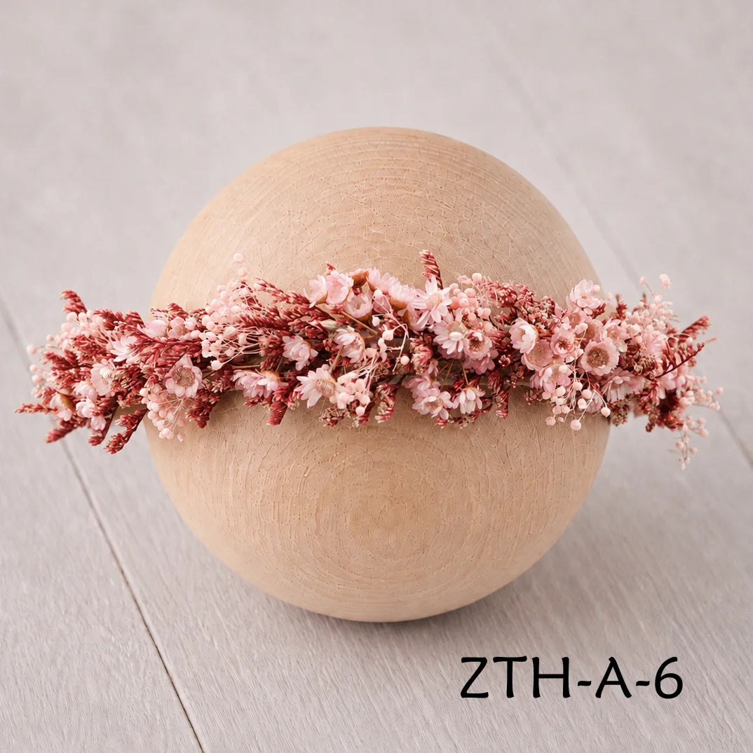 Floral Newborn Headbands for Photography Props Handmade Infant Girl Flower Wreath Baby Headband Newborn Photoshoot, Accessories