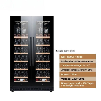 Dual-Door Dual-Zone Home Wine Cooler – Refrigerated Cabinet with Constant Temperature and Humidity Control