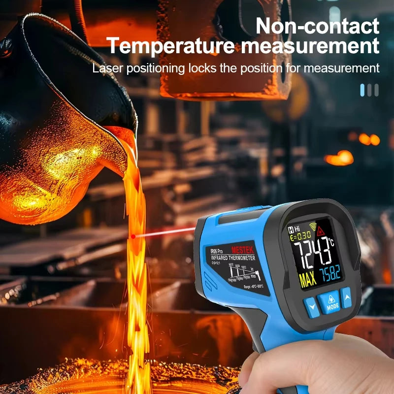 -50 to 800 Degree Mestek Digital Infrared Thermometer Laser Temperature Meter Non-contact Pyrometer Hygrometer IR Thermometer