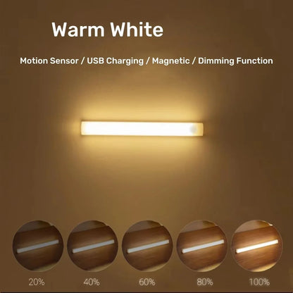 LED Motion Sensor Light Wireless USB  Rechargeable Night Light Portable Induction Lamp for Cabinet Wardrobe Staircase