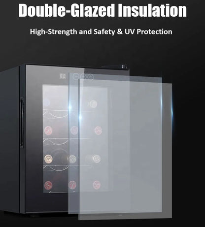 20 Bottles Horizontal Stainless Steel Shelves Semiconductor Cooler Air Cooling Wine Fridge Wine Cabinet