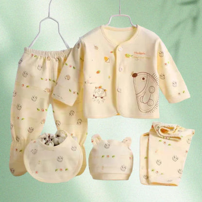 5 Pcs/set Newborn Baby 0-3 Month Clothing Set Babies T-Shirt Pants Hat Boy Girl Clothes Cotton Set