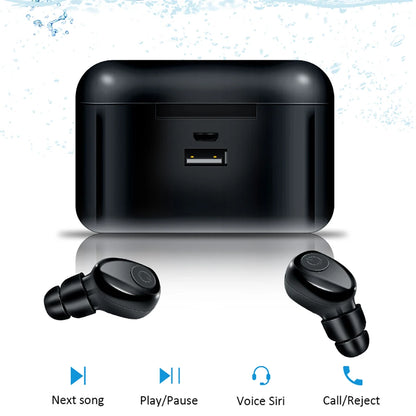 TWS X8 True Wireless Earbuds Bluetooth Earphones Mini TWS Waterproof Headfrees with 2200mAh Power Bank For All Phone