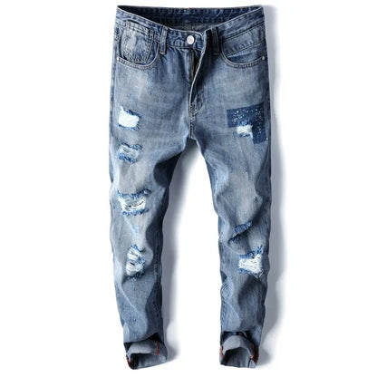 Professional  Rough Style Jeans Fashionable Custom Logo  Suitable Causal Wear