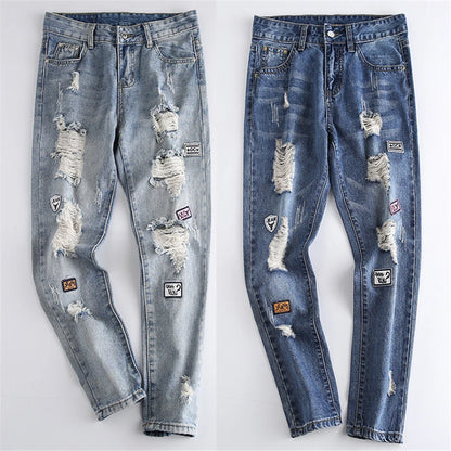 Professional  Rough Style Jeans Fashionable Custom Logo  Suitable Causal Wear