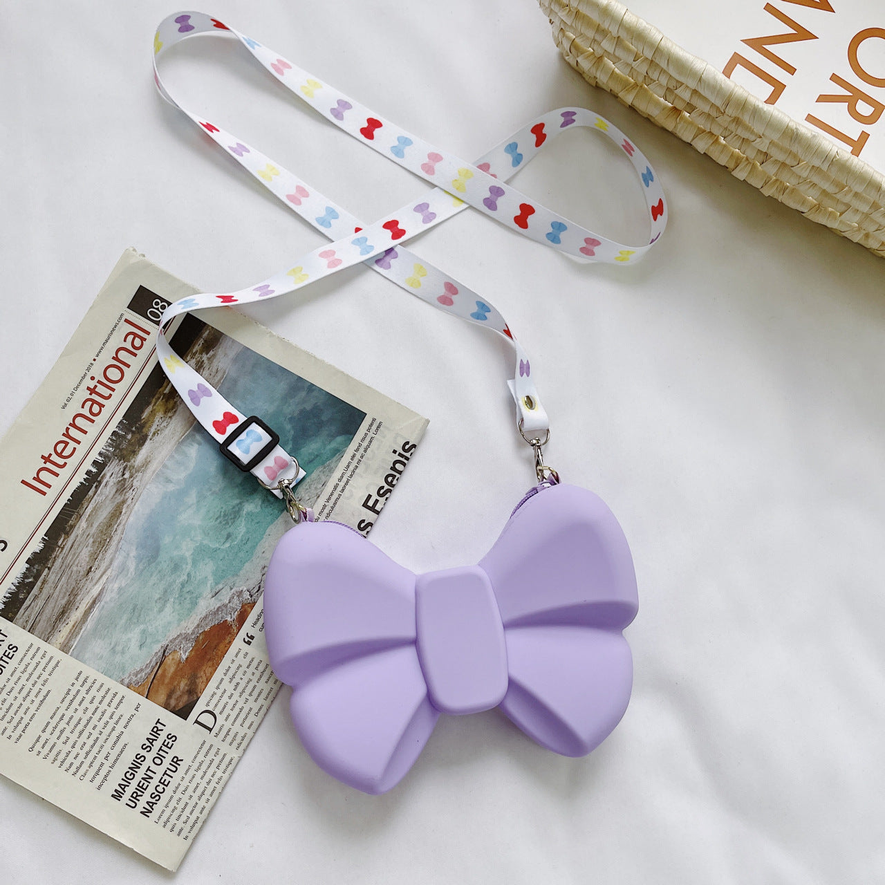 Diagonal Coin Purse Bow Princess Bag Parent-child Bag