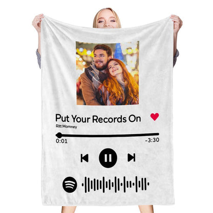 Music Code Personalized Photo Printing Blanket Flannel