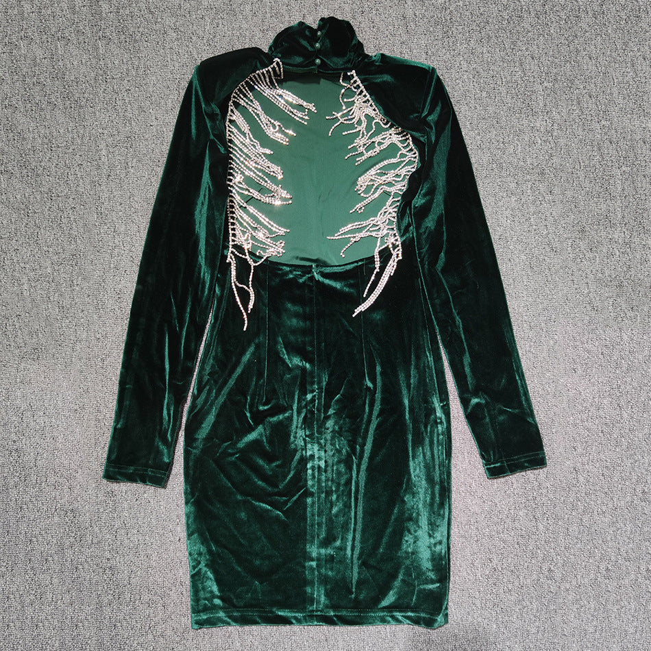 Bandage Dress Sexy Leaky Back Tight Party Dress