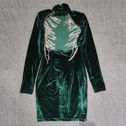 Bandage Dress Sexy Leaky Back Tight Party Dress