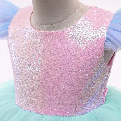 Mesh Sequin Dress For Children