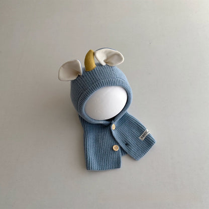 Children's Hat Scarf Integrated Winter Ins