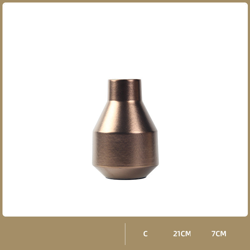 Modern And Simple Golden Ceramic Vase Ornaments Nordic Net Red Creative