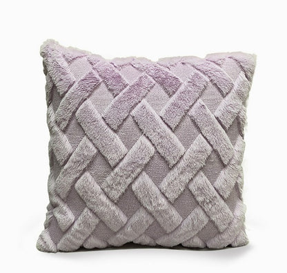 Plush Solid Color Sofa Pillowcase Living Room Cushion