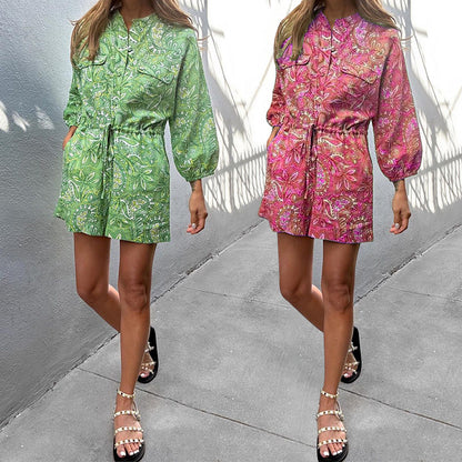Women's Clothing Fashion Short Printing Romper