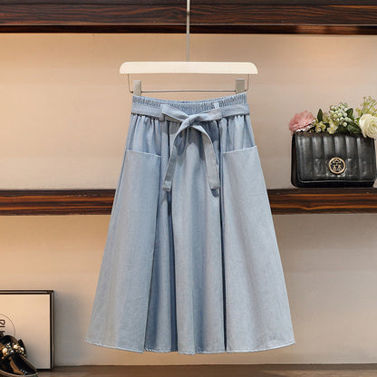 Plus Size Women's Loose And Slim Stitching Chiffon Top Suit