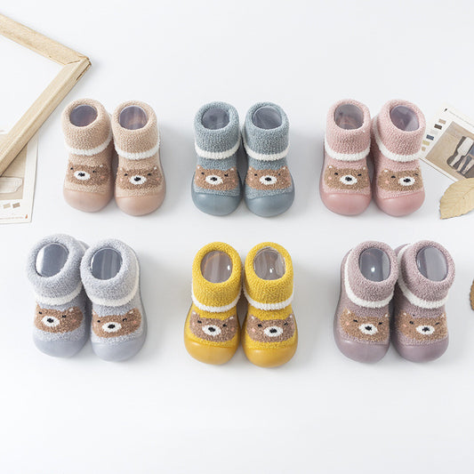 Cartoon Print Cute Cuff Thick Children's Floor Socks
