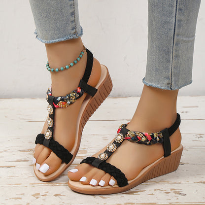 Bohemian Braided Sandals Summer Beach Shoes Women - FLIPSTYLEZLLC