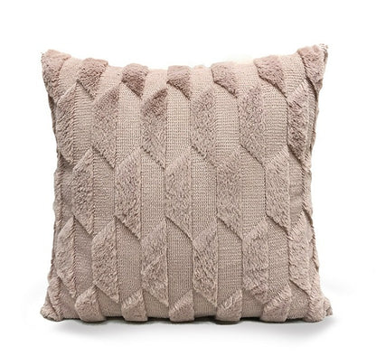 Plush Solid Color Sofa Pillowcase Living Room Cushion