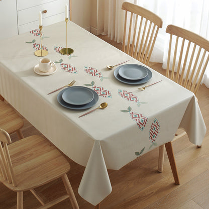 Printed Check Thickened Round Table Wash Free