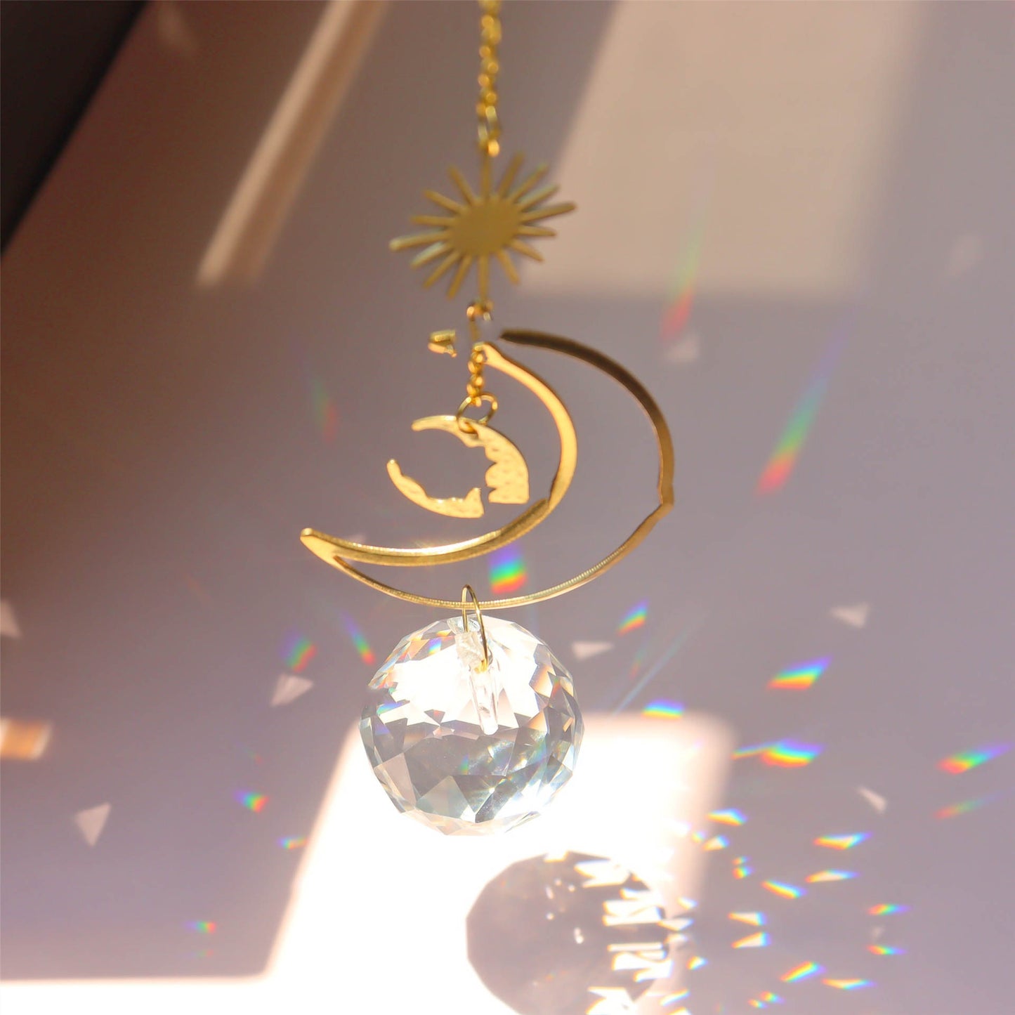 Garden Crystal Pendant Moon Star Sun Catcher New Product