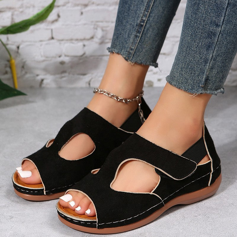 Casual Sandals Summer Shoes For Women Low Heels Velcro Shoes - FLIPSTYLEZLLC