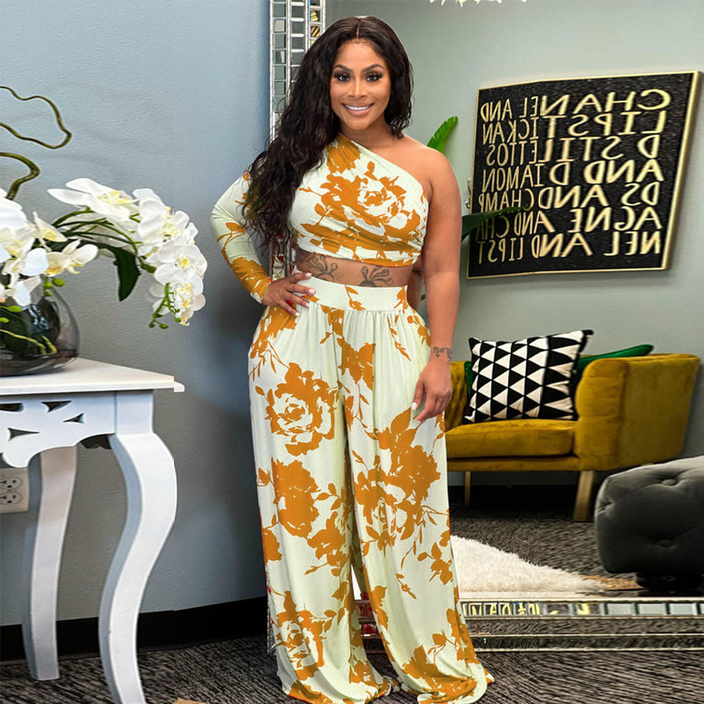 Printed Personalized Wear Fashion Women's Two-piece Suit