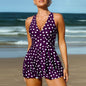 Women's Polka Dot Print Plus Size Swimwear Kini