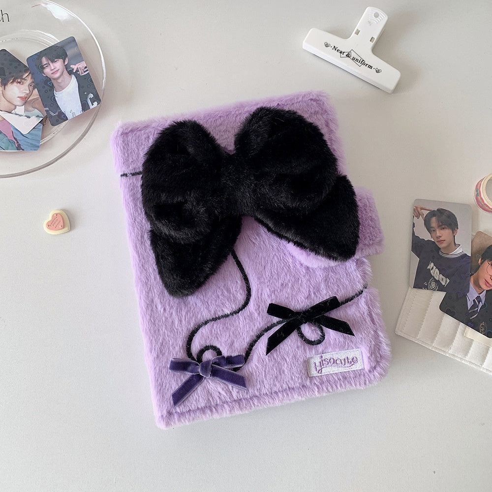 Four-grid Bow Plush Album Girl Star Chasing Storage Book