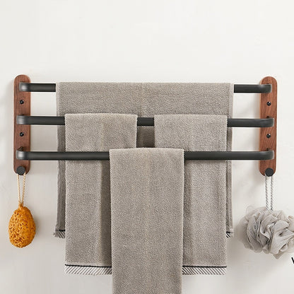 Solid Wood Towel Rack Wall Hanging Multi-bar