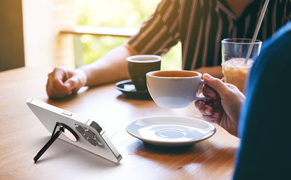 Aluminum Alloy Mobile Phone Bracket Horizontal And Vertical Available Rotating Decompression Back Paste Lollipop Small Mirror