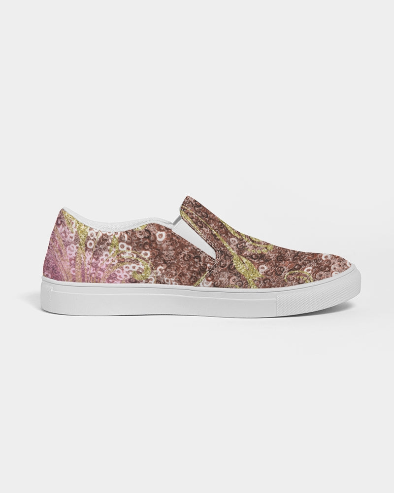 BEAUTIFUL PURPLE GITTER DESIGN CREATED BY FLIPSTYLEZ Women's Slip-On Canvas Shoe