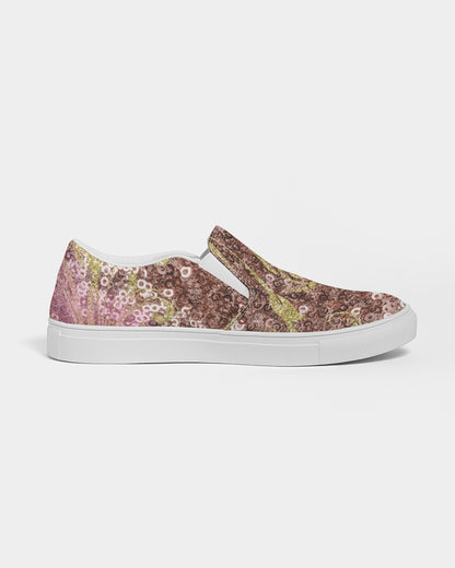 BEAUTIFUL PURPLE GITTER DESIGN CREATED BY FLIPSTYLEZ Women's Slip-On Canvas Shoe
